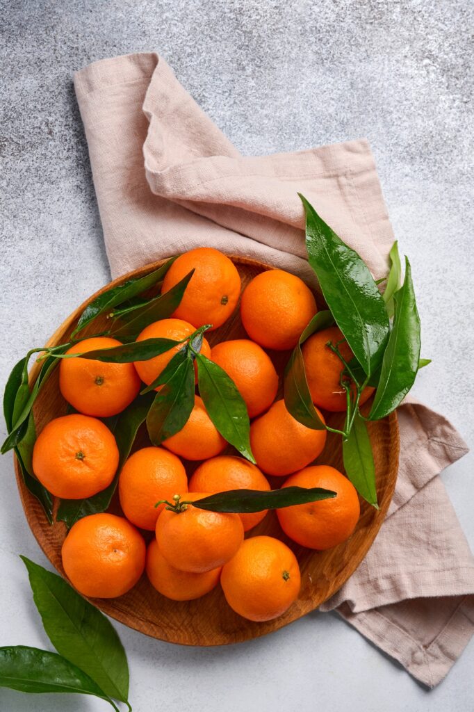 Fresh juicy clementine mandarins, winter time fruits